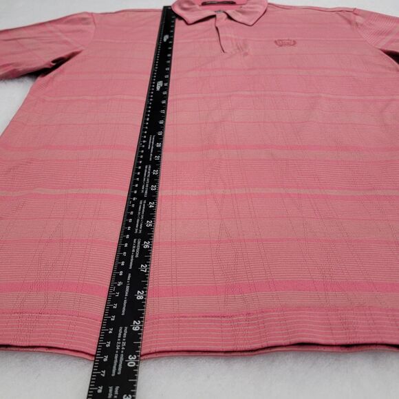 Nike Tiger Woods Stretch Fit Dry Moisture Wicking Striped M Pink Grey Polo Mens - Picture 16 of 16